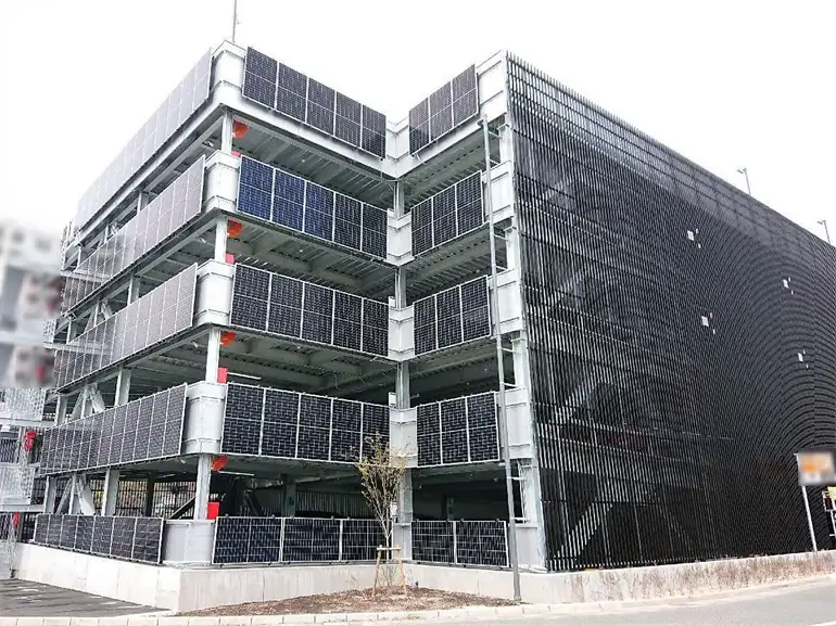 壁面太陽光発電_駐車場_下関市
