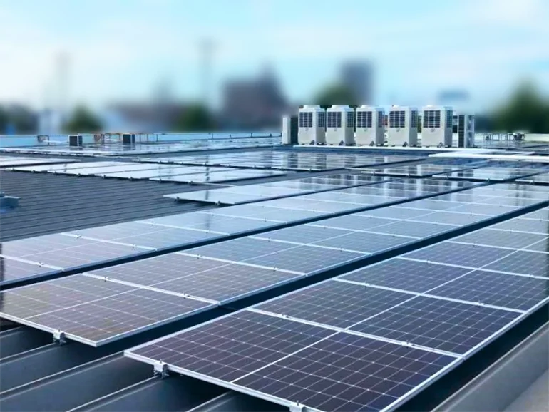 折板架台ラックレ方式_自家消費型太陽光発電_施工事例